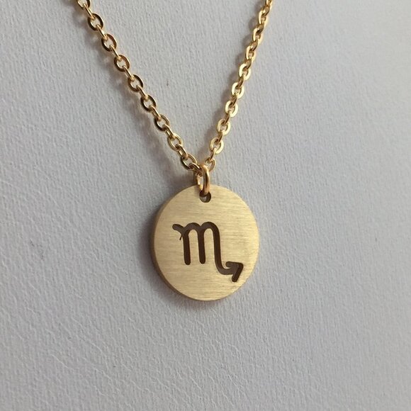 Jewelry - Jewelry necklace Scorpio zodiac horoscope celestial gold tone dainty round new